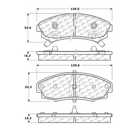 Centric Parts Disc Brake Pad Set Semi-Metallic with Noise-Reducing Shims 102.03530