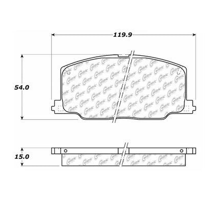 Centric Parts Disc Brake Pad Set Semi-Metallic with Noise Reduction 102.03560