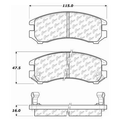 Centric Parts Disc Brake Pad Set Semi-Metallic with Shims for 1989 Suzuki Swift, 1990-1996 Nissan Pulsar NX, Sentra 102.03570
