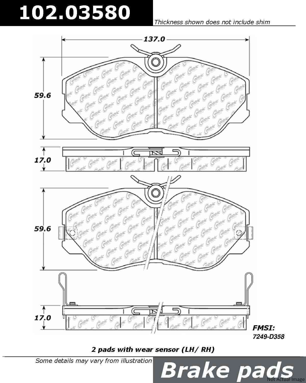 Centric Parts Disc Brake Pad Set 102.03580