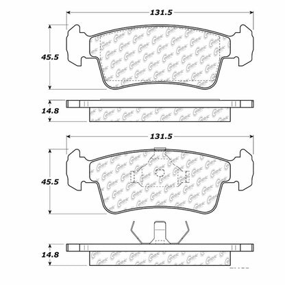 Centric Parts Disc Brake Pad Set Semi-Metallic with Noise-Reducing Shims 102.03590