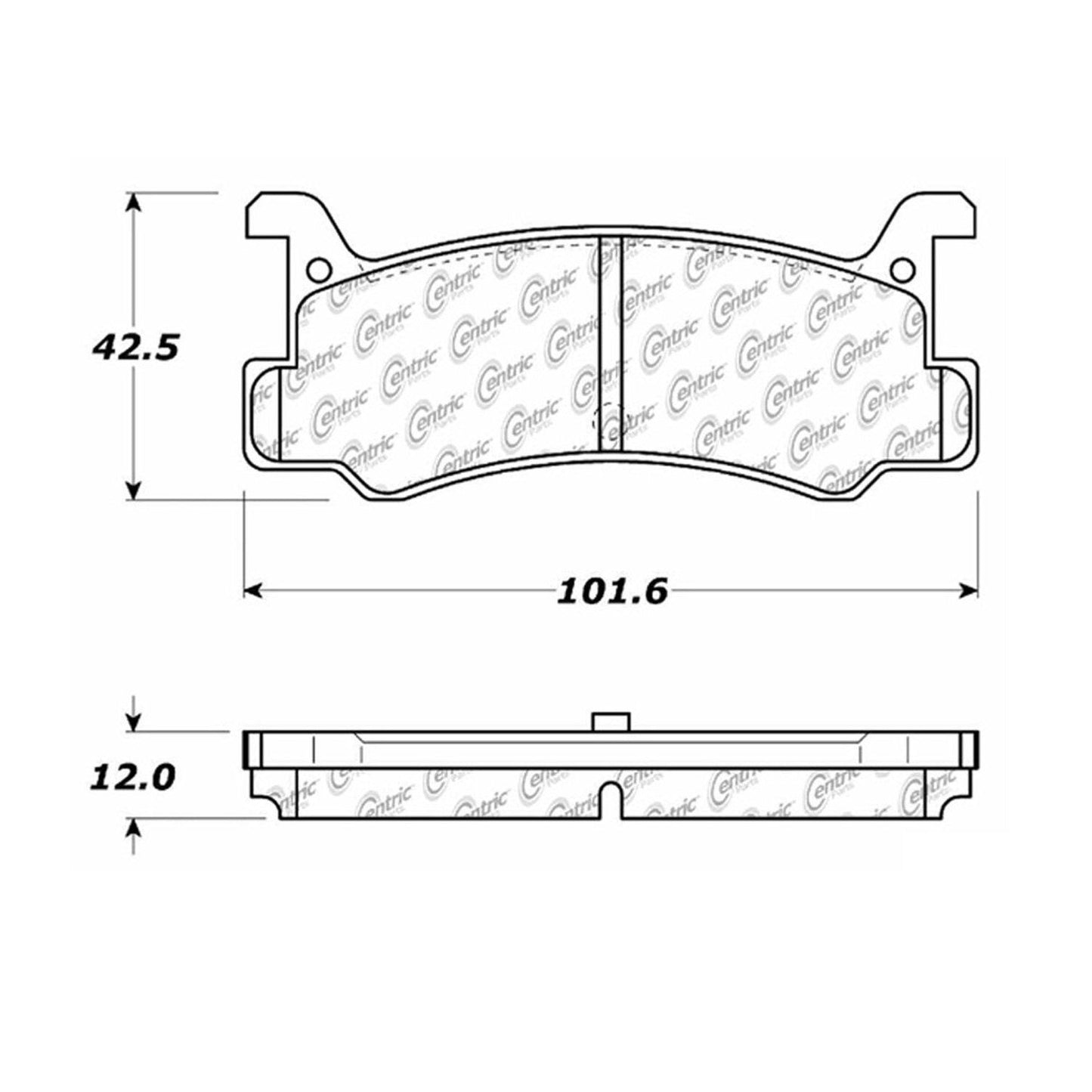 Centric Parts Disc Brake Pad Set with Semi-Metallic compounds 102.03660