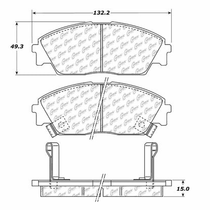 Centric Parts Disc Brake Pad Set with Semi-Metallic compounds 102.03730