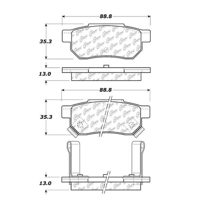 Centric Parts Disc Brake Pad Set with Semi-Metallic compounds 102.03740