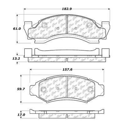 Centric Parts Disc Brake Pad Set with Semi-Metallic compounds 102.03750