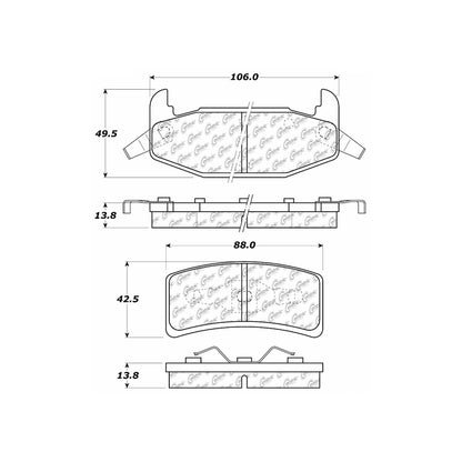 Centric Parts Disc Brake Pad Set with Semi-Metallic compounds 102.03770