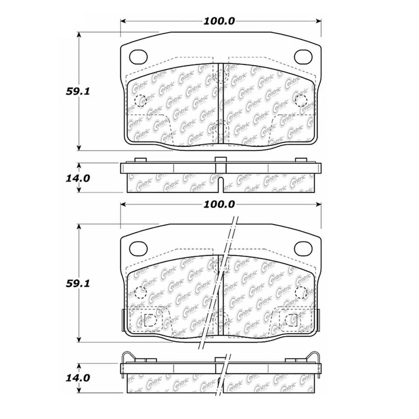 Centric Parts Disc Brake Pad Set with Semi-Metallic compounds 102.03780