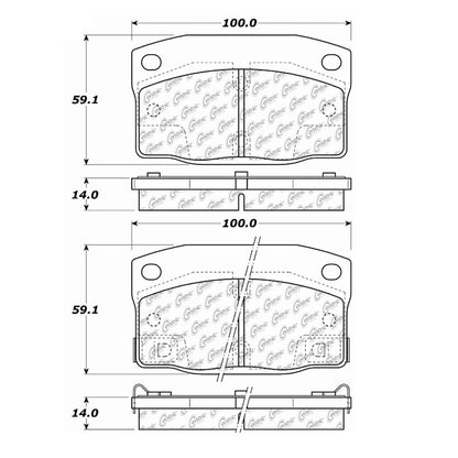 Centric Parts Disc Brake Pad Set with Semi-Metallic compounds 102.03780