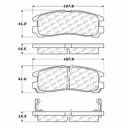 Centric Parts Disc Brake Pad Set with Semi-Metallic compounds 102.03830