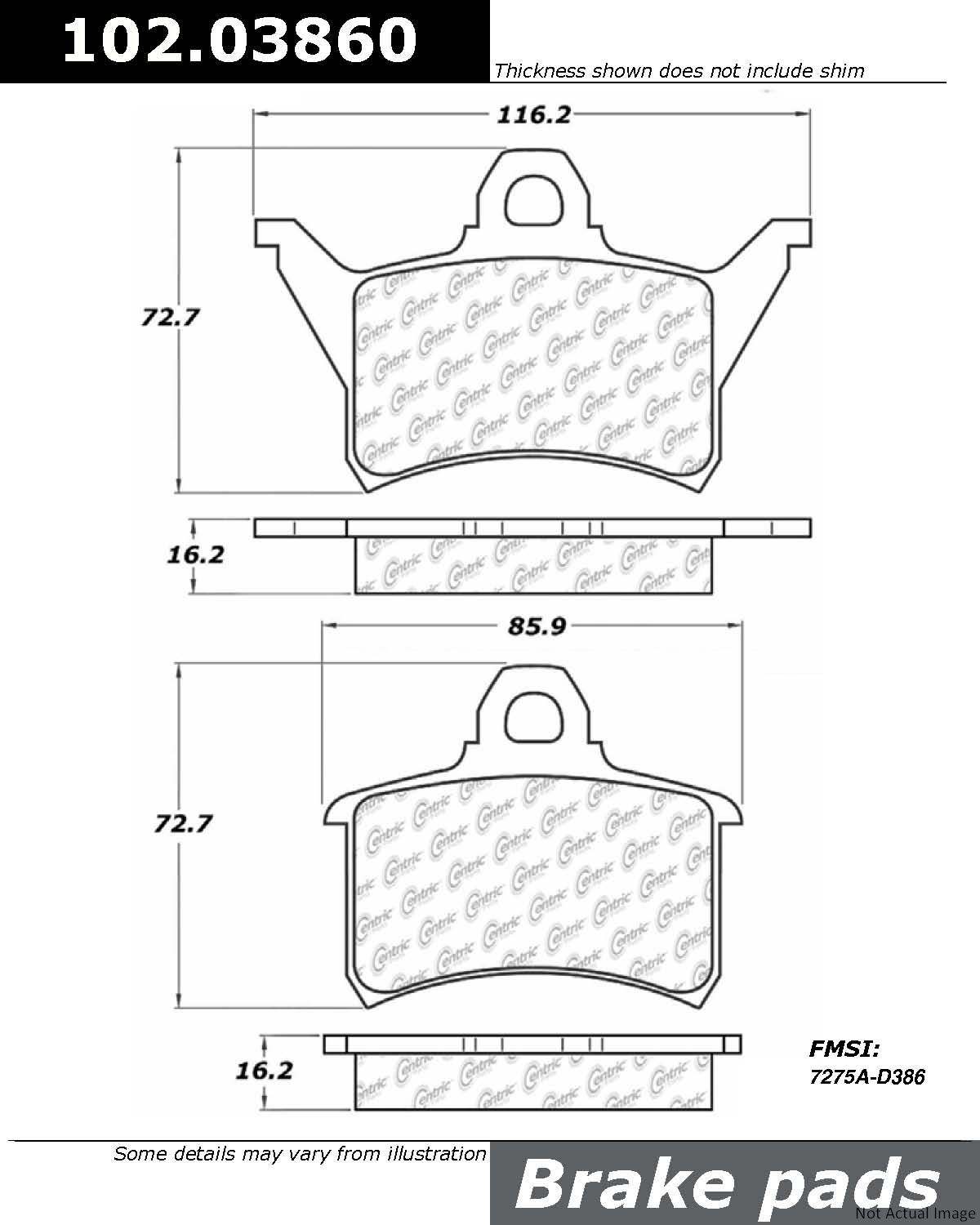 Centric Parts Disc Brake Pad Set 102.03860