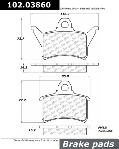 Centric Parts Disc Brake Pad Set 102.03860