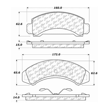 Centric Parts Disc Brake Pad Set with Semi-Metallic compounds 102.03870