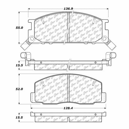 Centric Parts Disc Brake Pad Set Semi-Metallic with Shims for 1987-1989 Toyota Van 102.03880