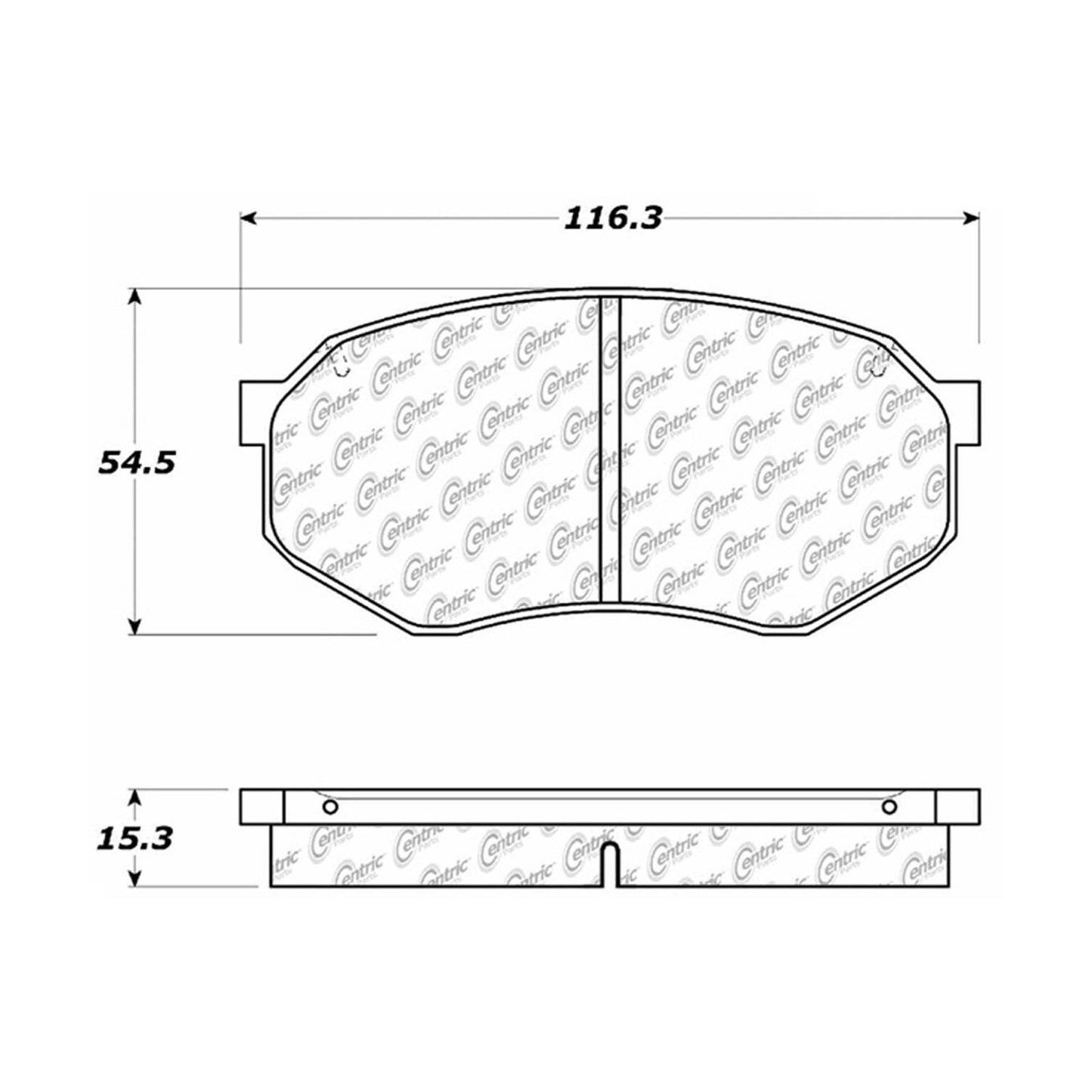 Centric Parts Disc Brake Pad Set Semi-Metallic with Noise Reduction 102.03890