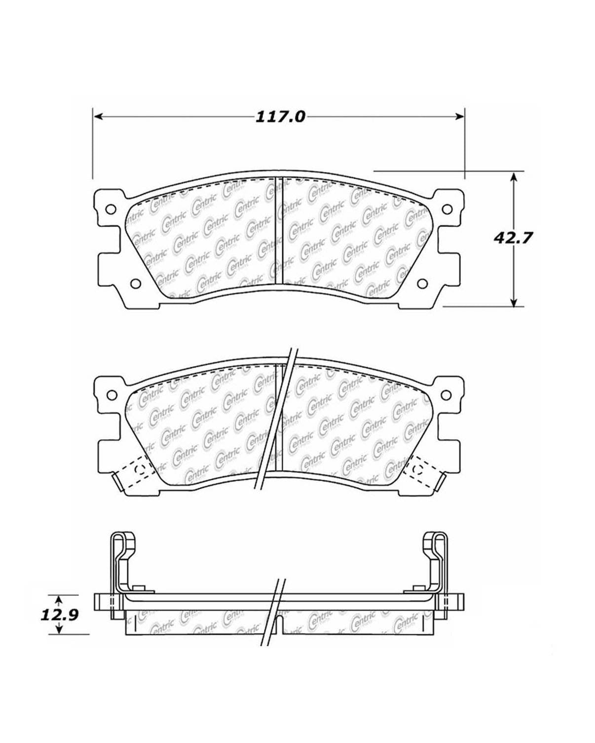 Centric Parts Disc Brake Pad Set for Wagner ZX390 MX390 PPB390 Fmsi 7277D390 Raybestos SGD390M PGD390M 102.03900