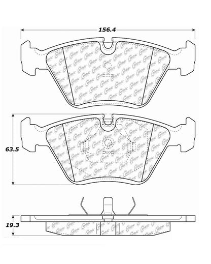Centric Parts Disc Brake Pad Set Semi-Metallic with Noise Reduction 102.03941