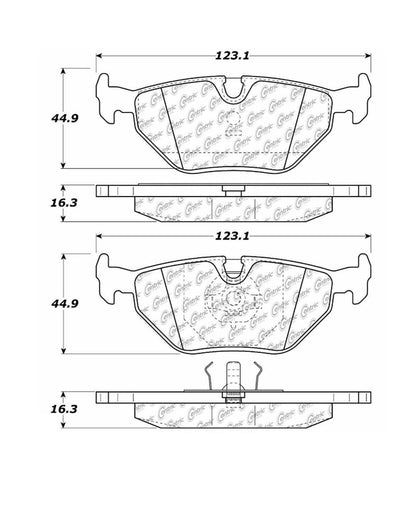 Centric Parts Disc Brake Pad Set with Semi-Metallic compounds 102.03960