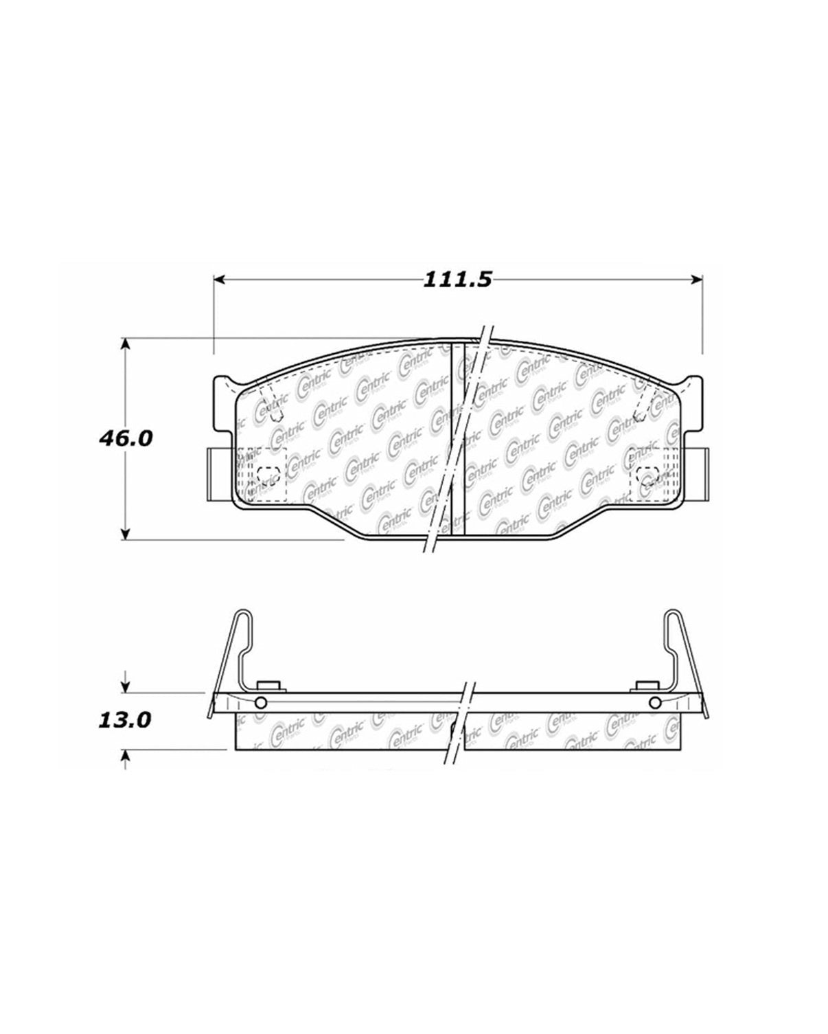 Centric Parts Disc Brake Pad Set with Semi-Metallic compounds 102.03970