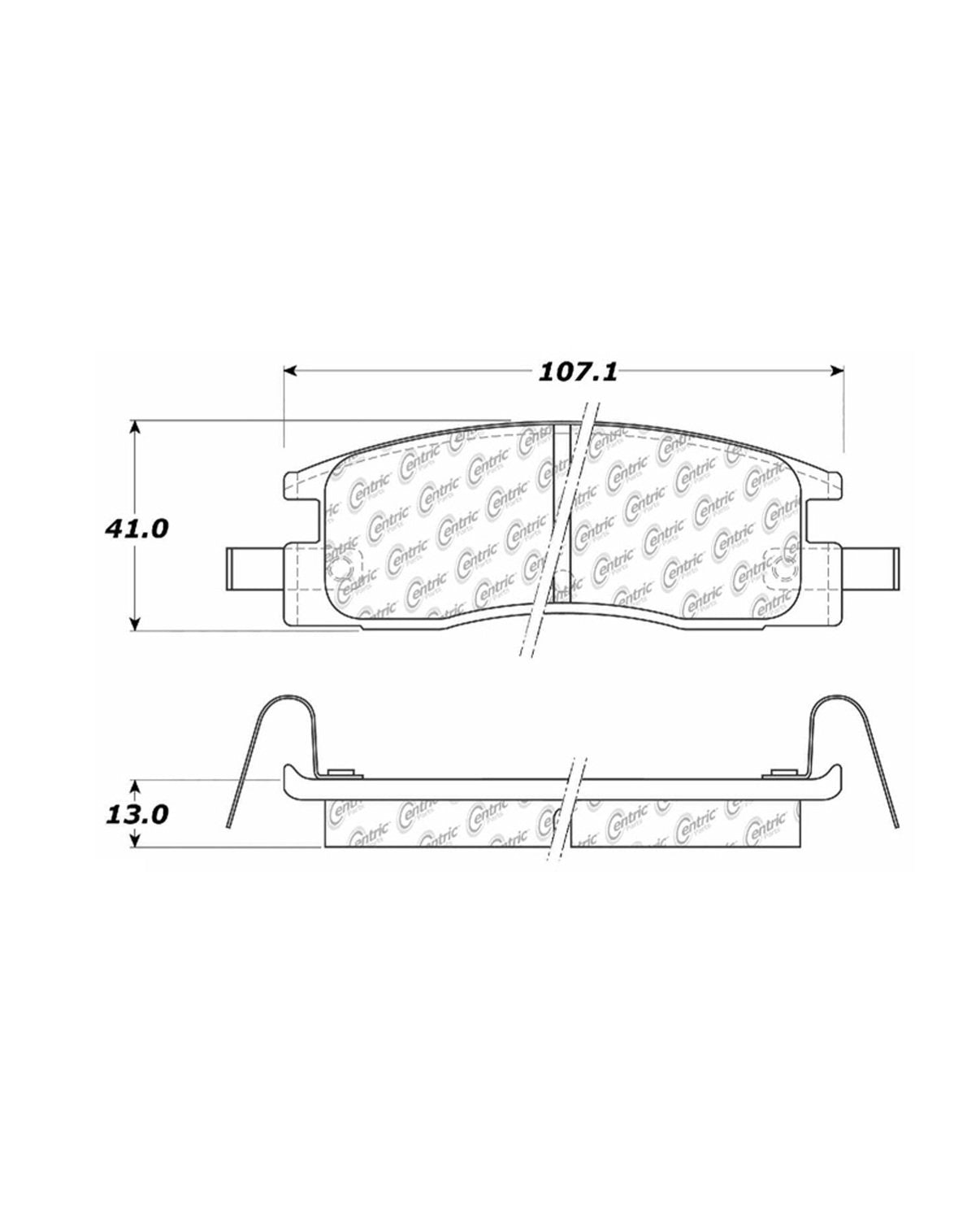 Centric Parts Disc Brake Pad Set Semi-Metallic with Noise Reduction 102.03980