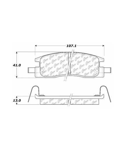 Centric Parts Disc Brake Pad Set Semi-Metallic with Noise Reduction 102.03980