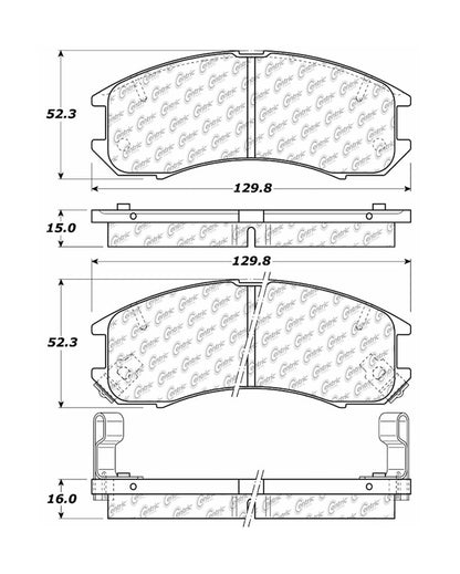 Centric Parts Disc Brake Pad Set with Semi-Metallic compounds 102.03990
