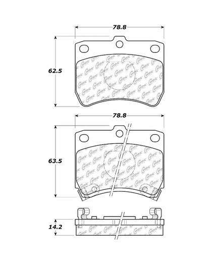 Centric Parts Disc Brake Pad Set with Semi-Metallic compounds 102.04020