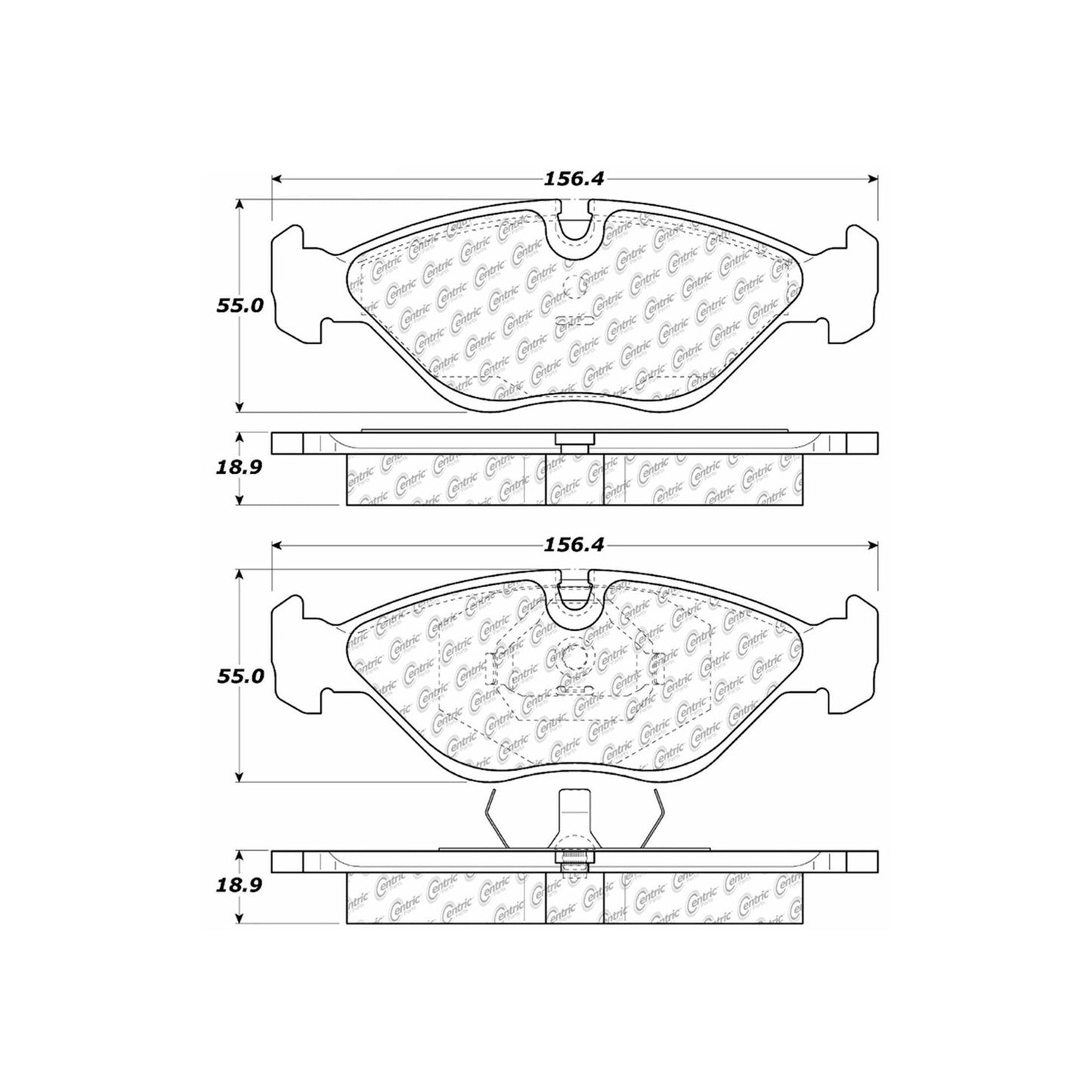 Centric Parts Disc Brake Pad Set Semi-Metallic with Shims for Saab 9000 1990-1998 102.04030