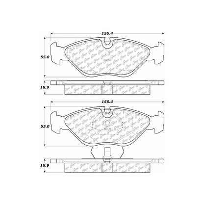 Centric Parts Disc Brake Pad Set Semi-Metallic with Shims for Saab 9000 1990-1998 102.04030
