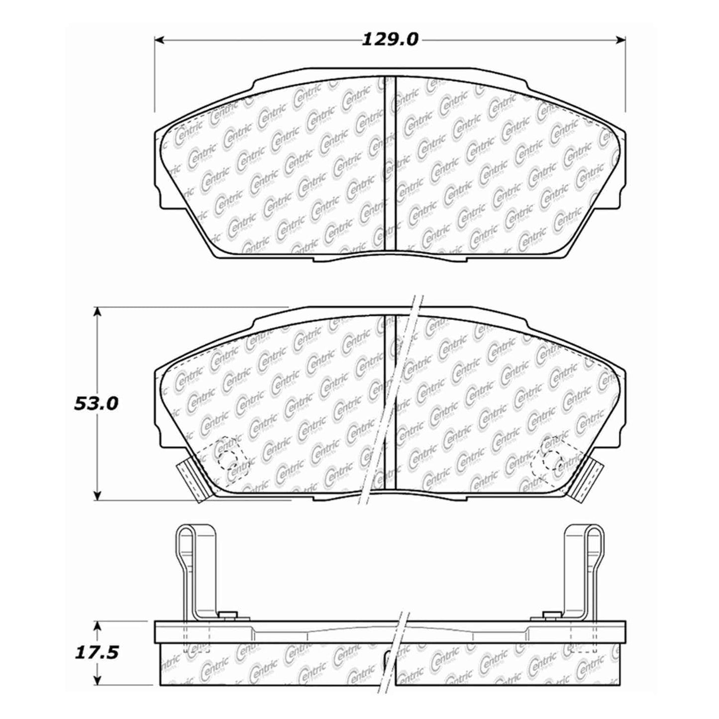 Centric Parts Disc Brake Pad Set with Semi-Metallic compounds 102.04090