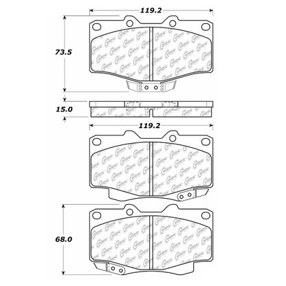 Centric Parts Disc Brake Pad Set Shimmed Semi-Metallic 102.04100
