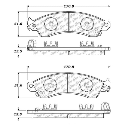 Centric Parts Disc Brake Pad Set Shimmed Semi-Metallic for 100% Asbestos and Copper Free Formula 102.04120