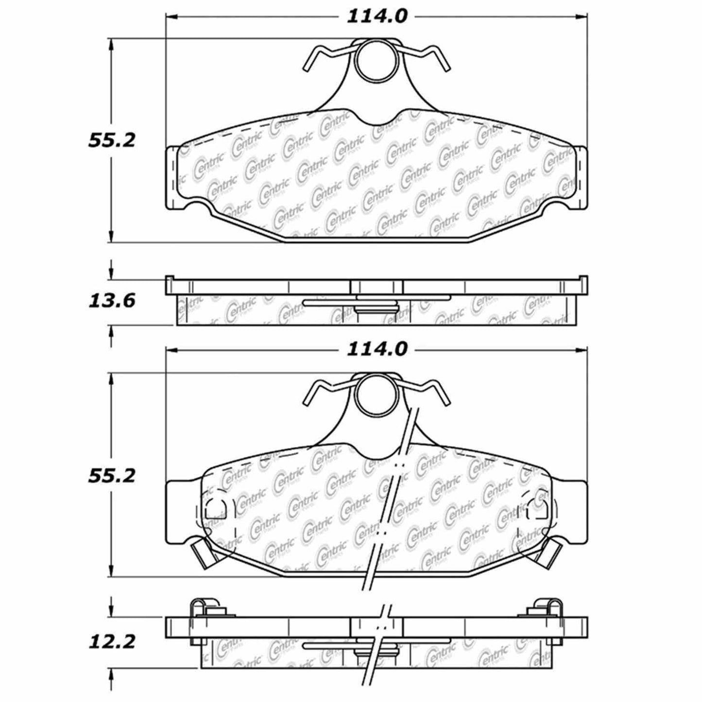 Centric Parts Disc Brake Pad Set Semi-Metallic with Shims for 1997-1985 Chevrolet Camaro 1996-1988 Corvette 1997-1988 Pontiac Firebird 102.04130