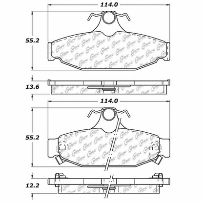 Centric Parts Disc Brake Pad Set Semi-Metallic with Shims for 1997-1985 Chevrolet Camaro 1996-1988 Corvette 1997-1988 Pontiac Firebird 102.04130