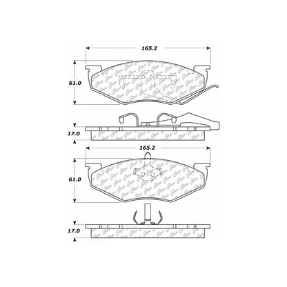 Centric Parts Disc Brake Pad Set Semi-Metallic with Shims for 1989-1990 Chrysler Daytona LeBaron Town & Country Dodge Caravan Grand Caravan Plymouth Voyager 102.04140