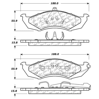 Centric Parts Disc Brake Pad Set Semi-Metallic with Shims for 1985-1995 Ford Cougar Thunderbird Mercury Cougar 102.04170
