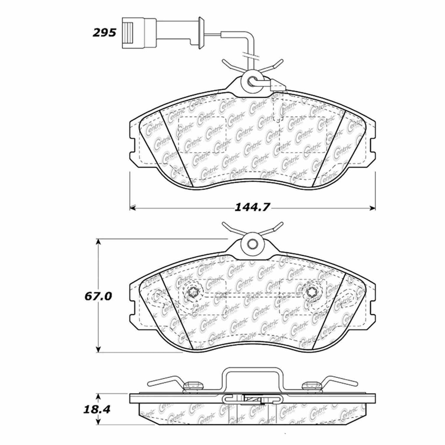 Centric Parts Disc Brake Pad Set Semi-Metallic with Shims for Audi 90 1995-1993 102.04190