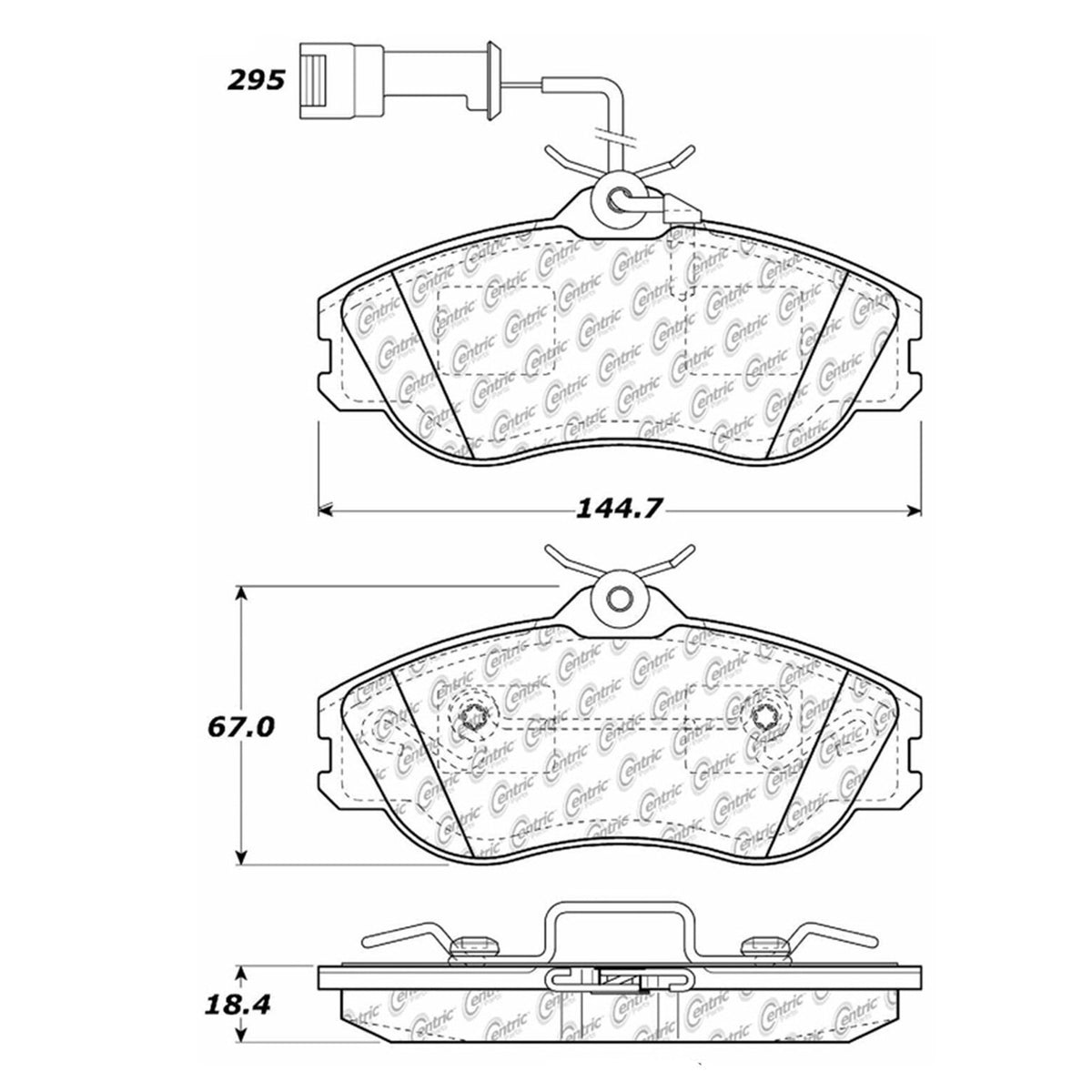 Centric Parts Disc Brake Pad Set Semi-Metallic with Shims for Audi 90 1995-1993 102.04190