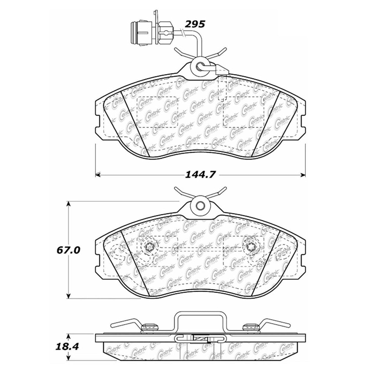 Centric Parts Disc Brake Pad Set Semi-Metallic with Shims for 1990-1997 Audi S4/S6 V8 Quattro 102.04191