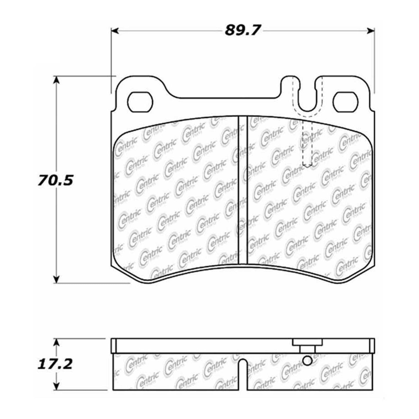 Centric Parts Disc Brake Pad Set Semi-Metallic with Shims for 1986-1989 Mercedes-Benz 560SL 102.04240