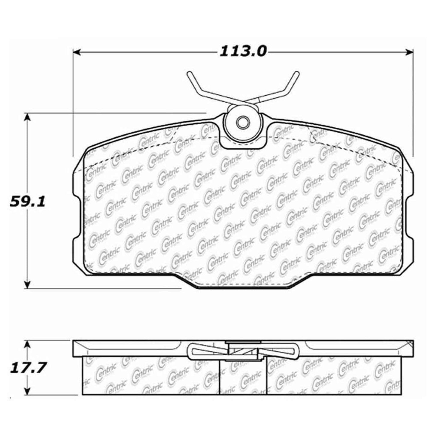 Centric Parts Disc Brake Pad Set Semi-Metallic with Shims for 1982-1983 Mercedes-Benz 380SEC 1985-1984 500SEC 102.04250