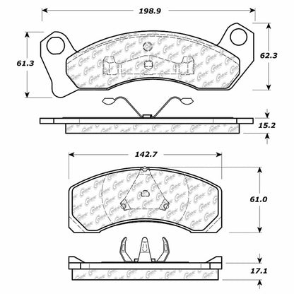 Centric Parts Disc Brake Pad Set Semi-Metallic with Shims for 1993-1987 Ford Mustang 1988-1987 Thunderbird 102.04310