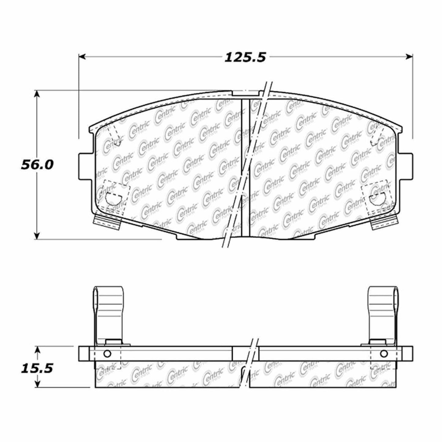 Centric Parts Disc Brake Pad Set Semi-Metallic with Shims for Toyota Celica 1986, Toyota Supra 1992-1996 102.04350
