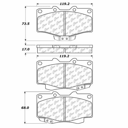 Centric Parts Disc Brake Pad Set Semi-Metallic with Shims for 1996-2002 Toyota 4Runner 2004-2009 Hilux 1995-2004 Tacoma 102.04360