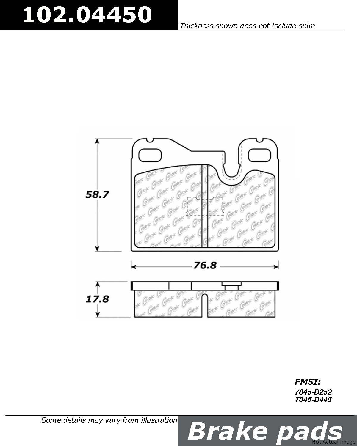 Centric Parts Semi-Metallic Brake Pads with Shims 102.04450