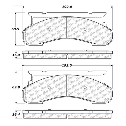 Centric Parts Disc Brake Pad Set Semi-Metallic with Shims for 1973-1997 Ford Econoline and F-Series 102.04500
