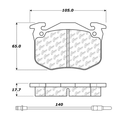 Centric Parts Disc Brake Pad Set Semi-Metallic with Shims for 1980-1991 Peugeot 505 and 1977-1984 604 102.04530