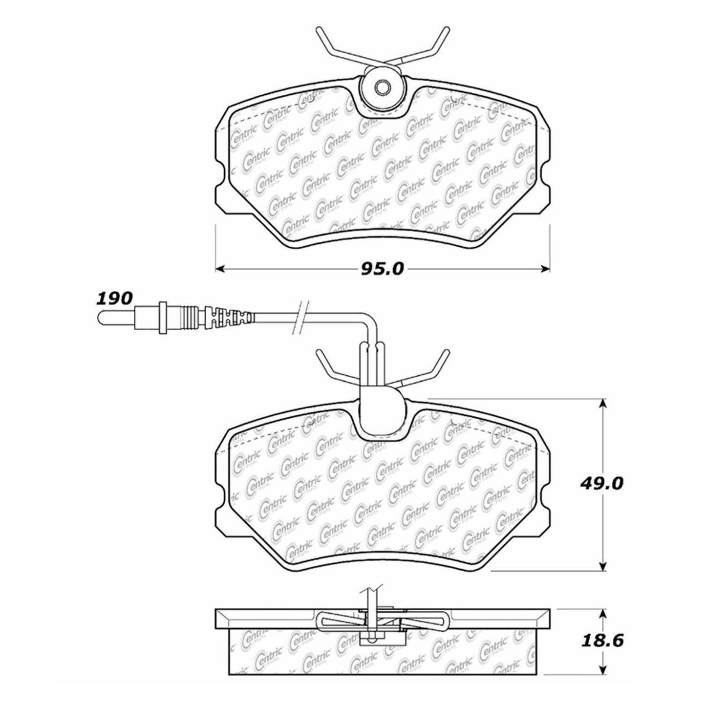 Centric Parts Disc Brake Pad Set Semi-Metallic with Shims for 1989-1991 & 1997-1999 Peugeot 405 102.04540