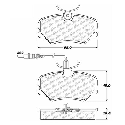 Centric Parts Disc Brake Pad Set Semi-Metallic with Shims for 1989-1991 & 1997-1999 Peugeot 405 102.04540