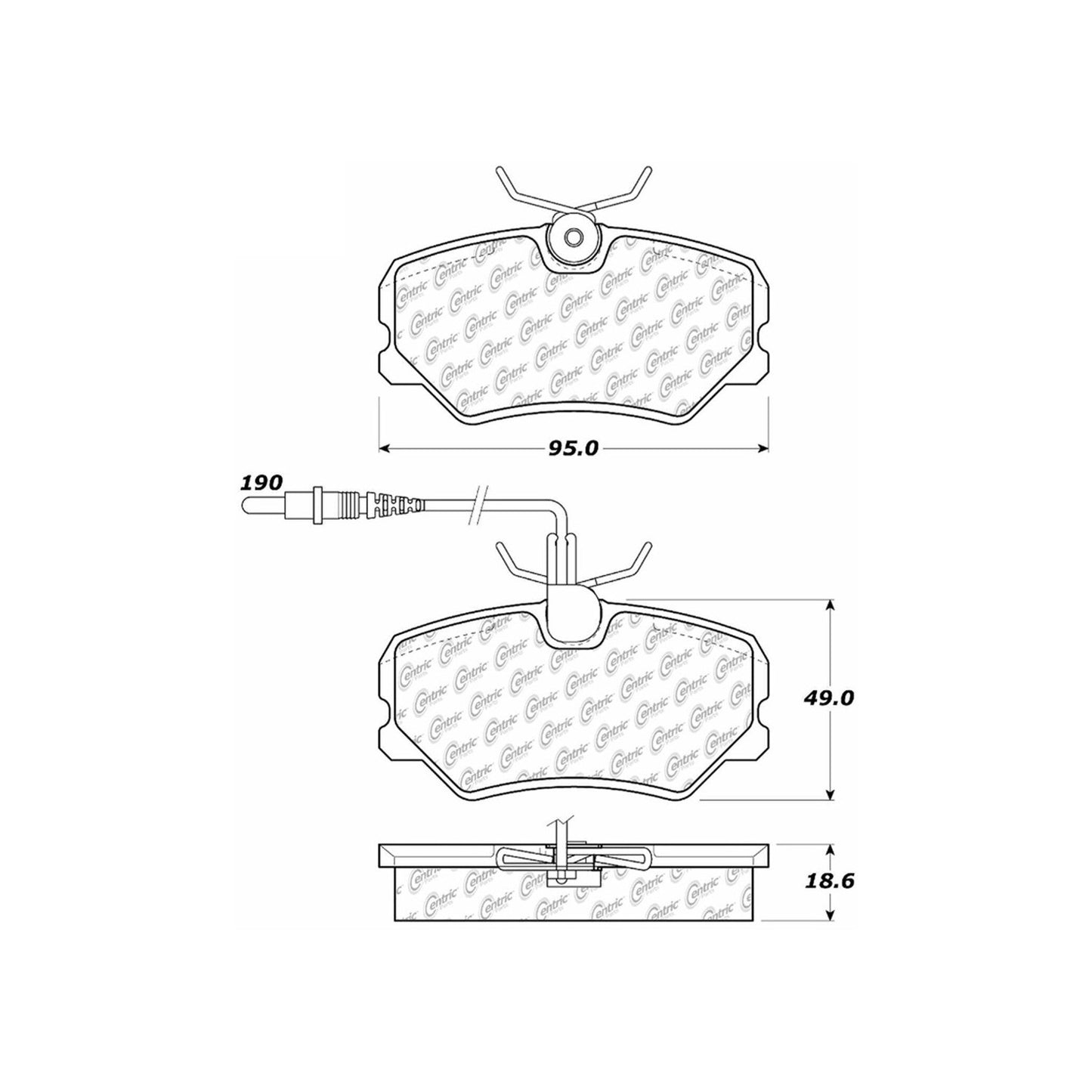 Centric Parts Disc Brake Pad Set Semi-Metallic with Shims for 1989-1991 & 1997-1999 Peugeot 405 102.04540