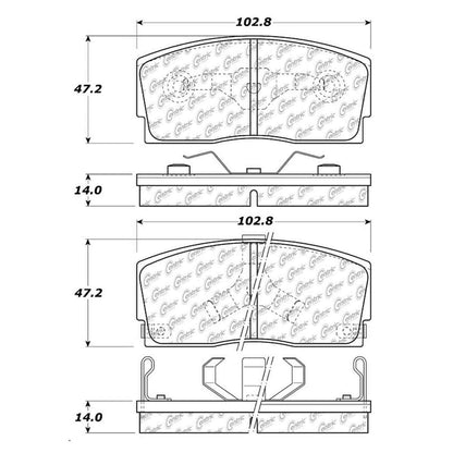 Centric Parts Disc Brake Pad Set Semi-Metallic with Shims for 1988-1992 Daihatsu Charade 102.04560